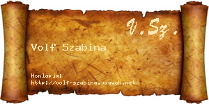 Volf Szabina névjegykártya