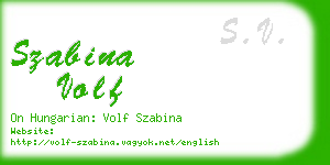 szabina volf business card